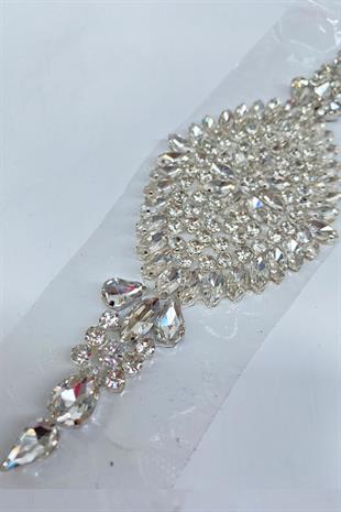 شريط عزر زين مطرز بأحجار لامعة قطعة واحدة