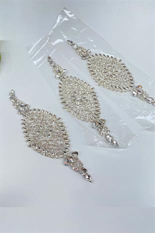 شريط عزر زين مطرز بأحجار لامعة قطعة واحدة