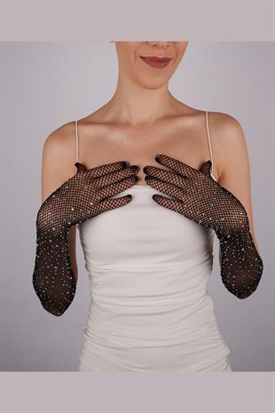 Shiny Stone Mesh Gloves Party And Dance Gloves
