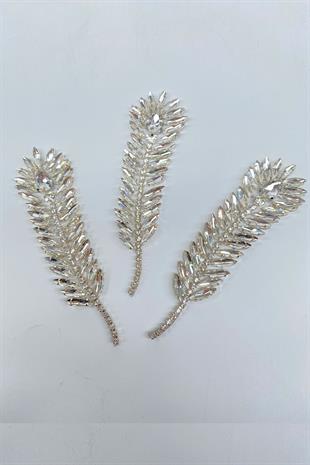 لامعة ورقة نمط مطرزة عزر زين 1 قطعة