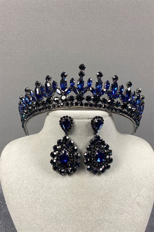 Pedro Stone Bridal Henna Crown And Earring Set