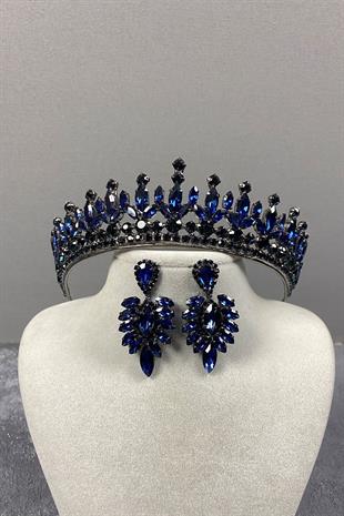 Pedro Stone Bridal Henna Crown And Earring Set