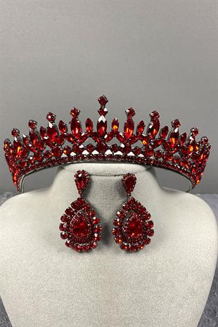 Pedro Stone Bridal Henna Crown And Earring Set