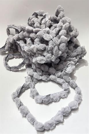 Peluş Şerit Ponpon,Tavşan Kuyruğu Ponpon,Peluş Ponpon 1 mt