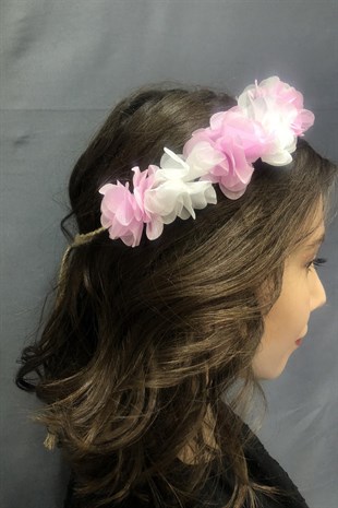 تاج زهرة الليزر الوردي والأبيض