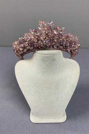 Pink Beaded Akspring Bridal Henna Crown