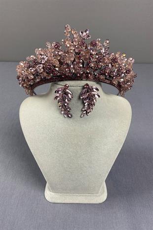 Pink Beaded Akspring Bridal Henna Crown