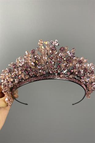 Pink Beaded Akspring Bridal Henna Crown