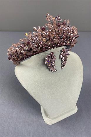 Pink Beaded Akspring Bridal Henna Crown