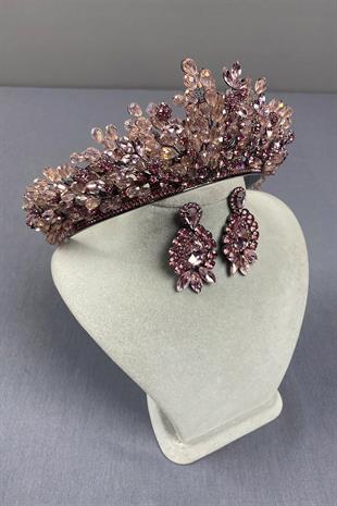 Pink Beaded Akspring Bridal Henna Crown