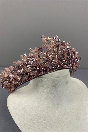 Pink Beaded Akspring Bridal Henna Crown