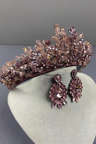 Pink Beaded Akspring Bridal Henna Crown