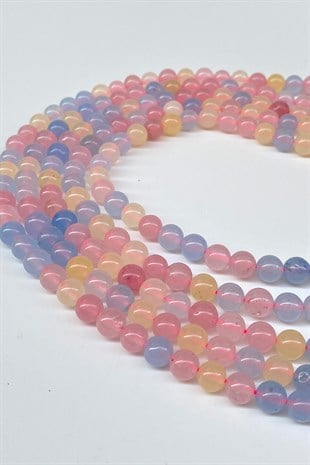 Pink Ceyt Natural Stone Beads 8 mm
