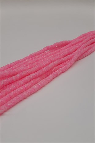 Pink Patterned Fimo Dough Beads 6Mm