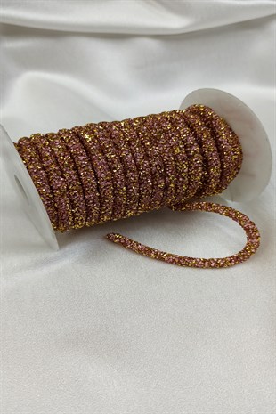 الشريط مطرز حبة الذهب الوردي