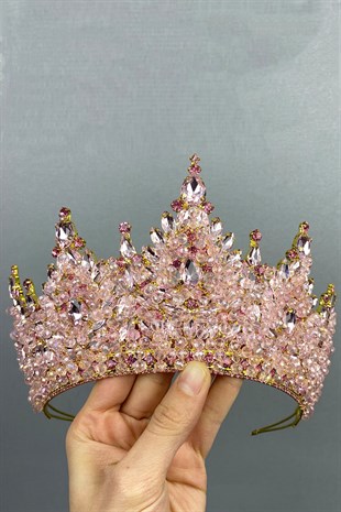 Pink Gold Paris Model Bridal Henna Crown