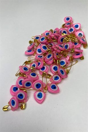 Pembe İğneli Nazar Boncuğu 100 Adet