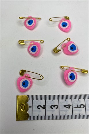 Pembe İğneli Nazar Boncuğu 25 Adet