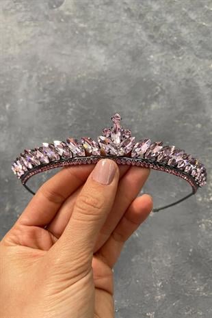 Pink Thin Shuttle Stone Bridal Henna Crown