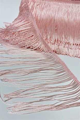 Pembe İthal Şerit Püskül Saçak 15 cm 1mt