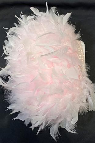 Pembe Kaz Tüyü Otriş Biyeli Şerit Tüy