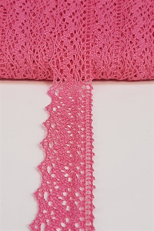 Pembe Kopanaki Koton Dantel 2,5cm