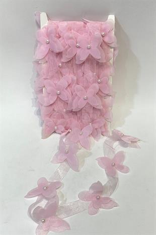  فراشة الشيفون الوردية المقطوعة بالليزر