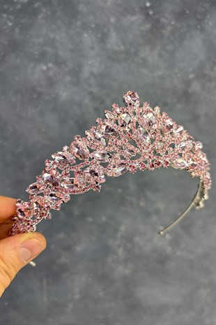 Pembe Lessa Tasarım Gelin Kına Tacı