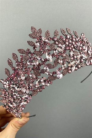 Pink Oscar Petals Bridal Henna Crown