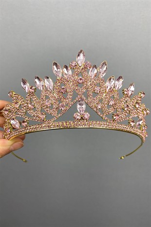 Pink Bridal Henna Crown