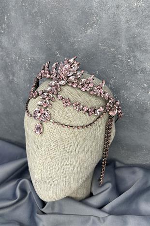 Pembe Sallantılı Alınlık Almeda Gelin Kına Tacı