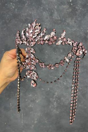 Pembe Sallantılı Alınlık Almeda Gelin Kına Tacı