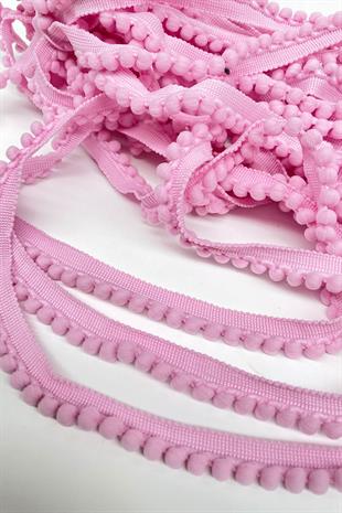 Pembe Sık Küçük İnce Ponpon Şerit 
