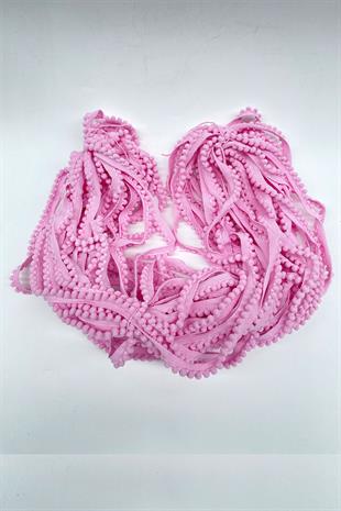 Pembe Sık Küçük İnce Ponpon Şerit 