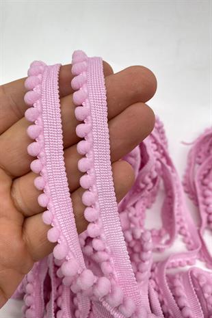 Pembe Sık Küçük İnce Ponpon Şerit 