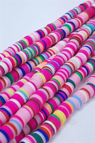 Pink Fuchsia Fimo Dough Beads 6 mm