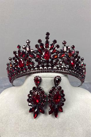 Pera Bridal Henna Crown And Studded Earrings