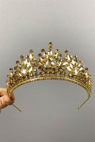 Pera Bridal Henna Crown with Shiny Stones
