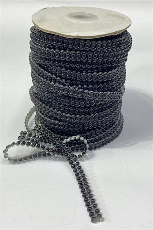 Plastik Çift Sıralı Şerit Yarım İnci 4 mm 10 mt