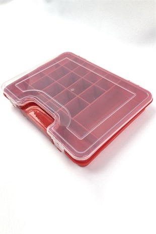 Plastic Eyed Jewelry Box Red