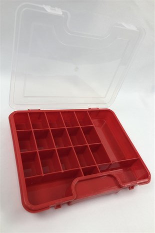 Plastic Eyed Jewelry Box Red