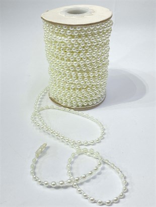 Plastik Şerit Yarım İnci 4 mm 10 mt