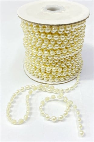 Plastik Şerit Yarım İnci 6 mm 10 mt