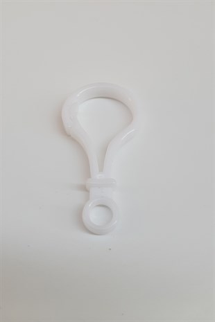 Plastik Soru İşareti Beyaz Emzik Askısı