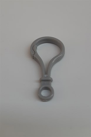 Plastik Soru İşareti Gri Emzik Askısı