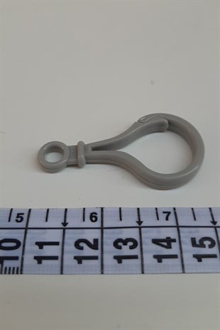 Plastik Soru İşareti Gri Emzik Askısı