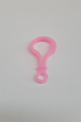 حامل لهاية بلاستيكية بعلامة الاستفهام الوردية