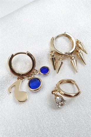 Polaris Gold Renk Çoklu Küpe