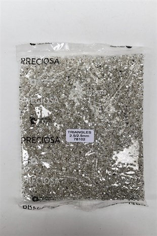 Preciosa Triangles Cut Silver Color Beads 78102 250 gr