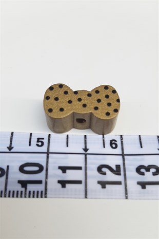 Puantiyeli Fiyonk Sarı Renk Ahşap Boncuk